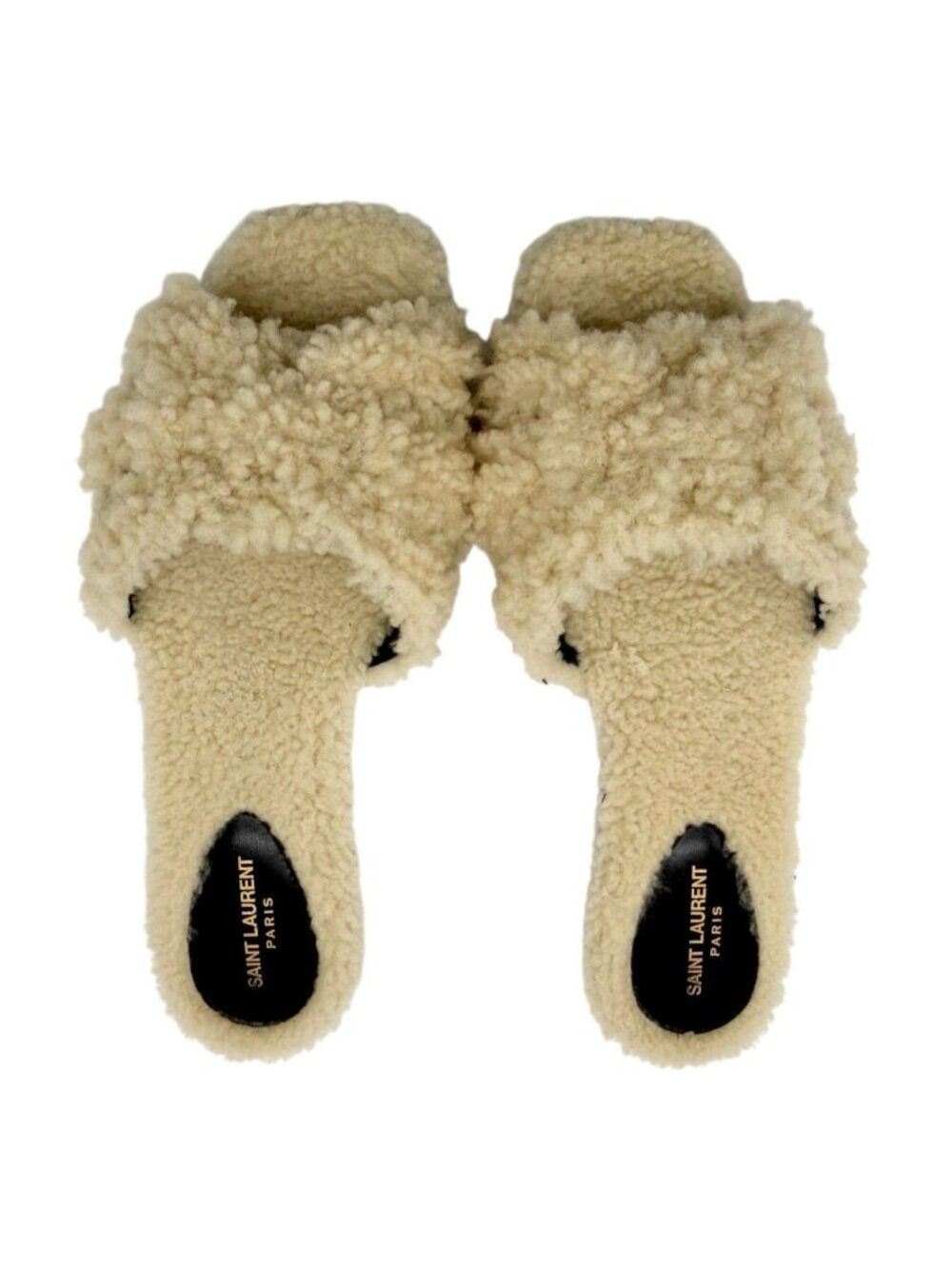 Saint Laurent shearling flat slides - Size 38.5
